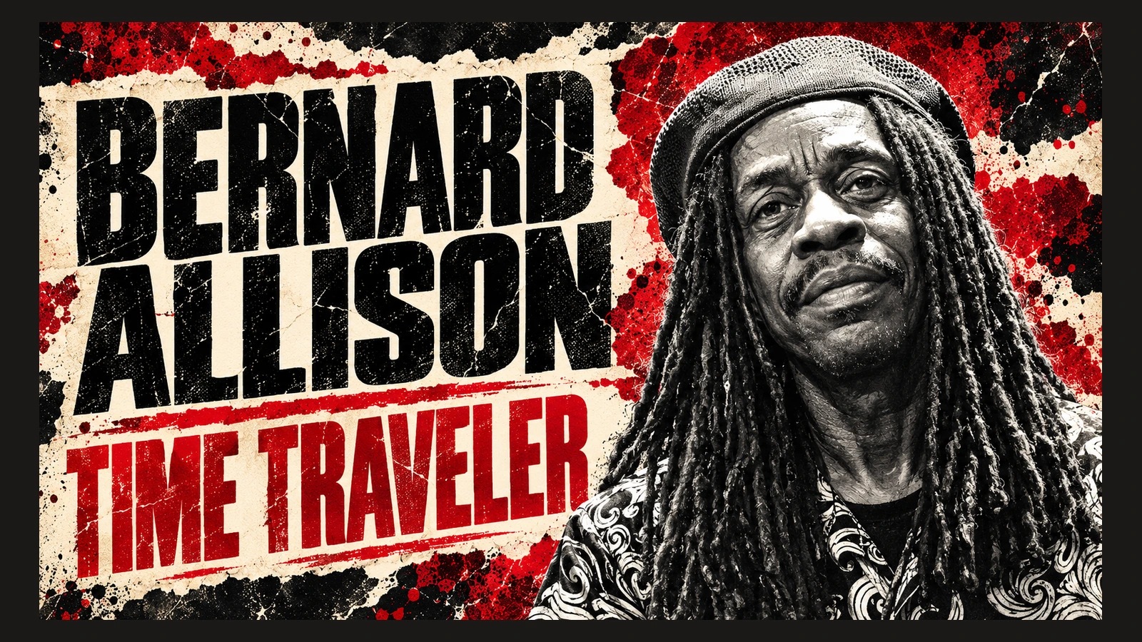 AI-assisted editorial portrait of Bernard Allison, based on a 2023 photograph.