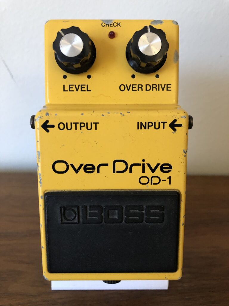 A OD-1, Boss OD-1 OverDrive, shown in full.