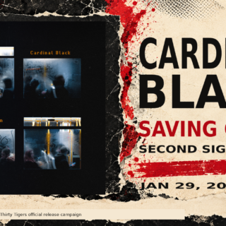 Second Sign of Life album cover in a Cardinal Black Saving Grace release-news composition.
