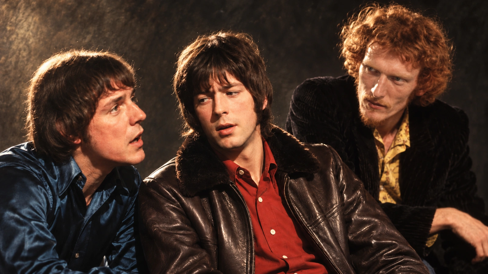 Original editorial illustration of Jack Bruce, Eric Clapton and Ginger Baker in their 1966 era.