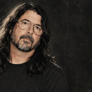 Editorial portrait illustration of Dave Grohl for the news of his AC/DC guest appearance