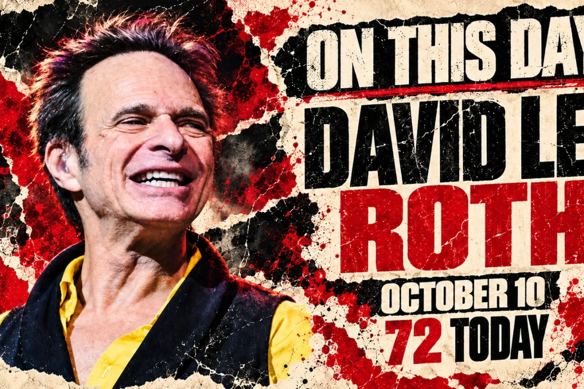 Editorial illustration of David Lee Roth, based on a 2014 photograph, marking his October 10 birthday.