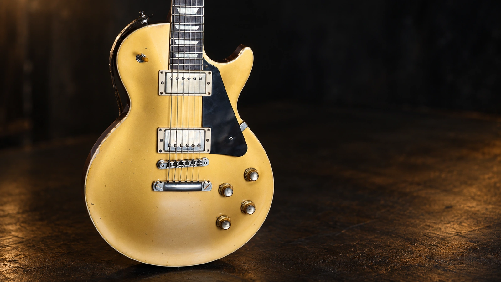 Original editorial detail illustration of Doug Aldrich’s documented Gibson Custom Shop ’57 reissue Goldtop.