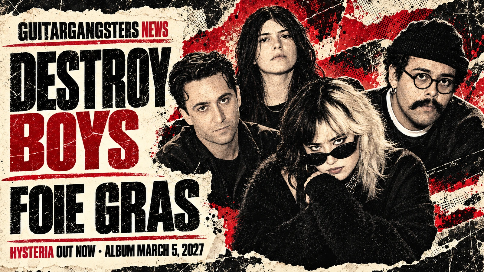 Editorial illustration of Destroy Boys for Hysteria and FOIE GRAS.