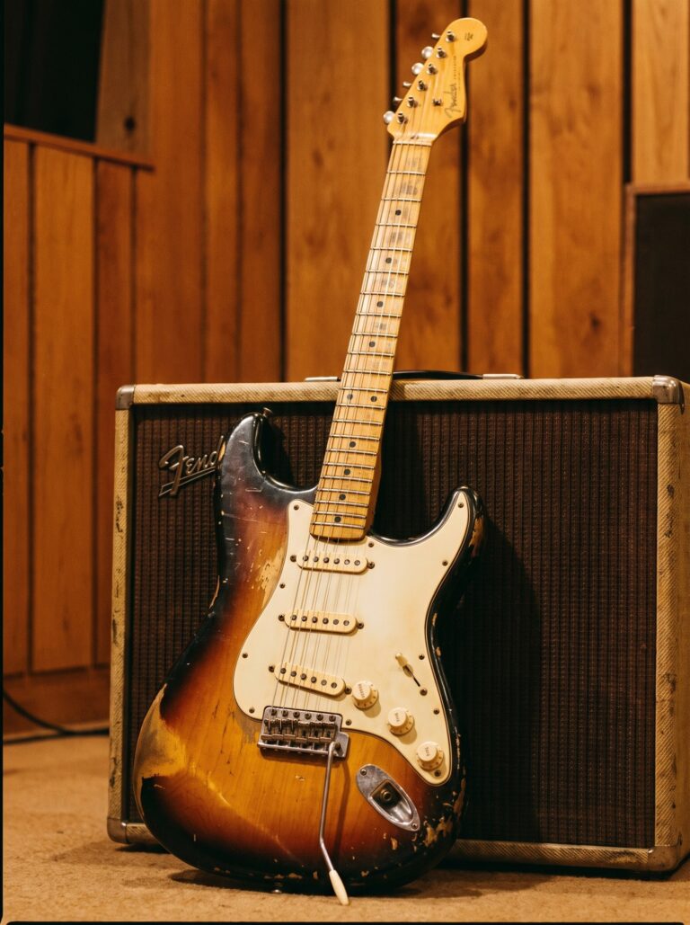 AI-generated reconstruction of Eric Clapton's Brownie, based on reference photos; not a photograph.