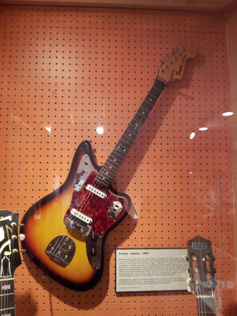 A 1965 Jaguar, Fender Jaguar, shown in full.