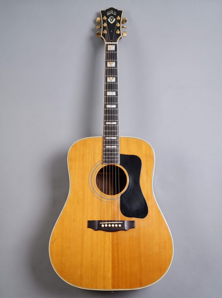 AI-generated representative illustration of the 1970s Guild D-55 dreadnought.