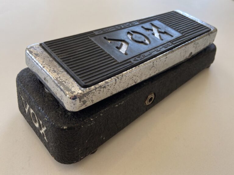 AI-generated representative illustration of the late-1960s Vox V846 wah-wah.