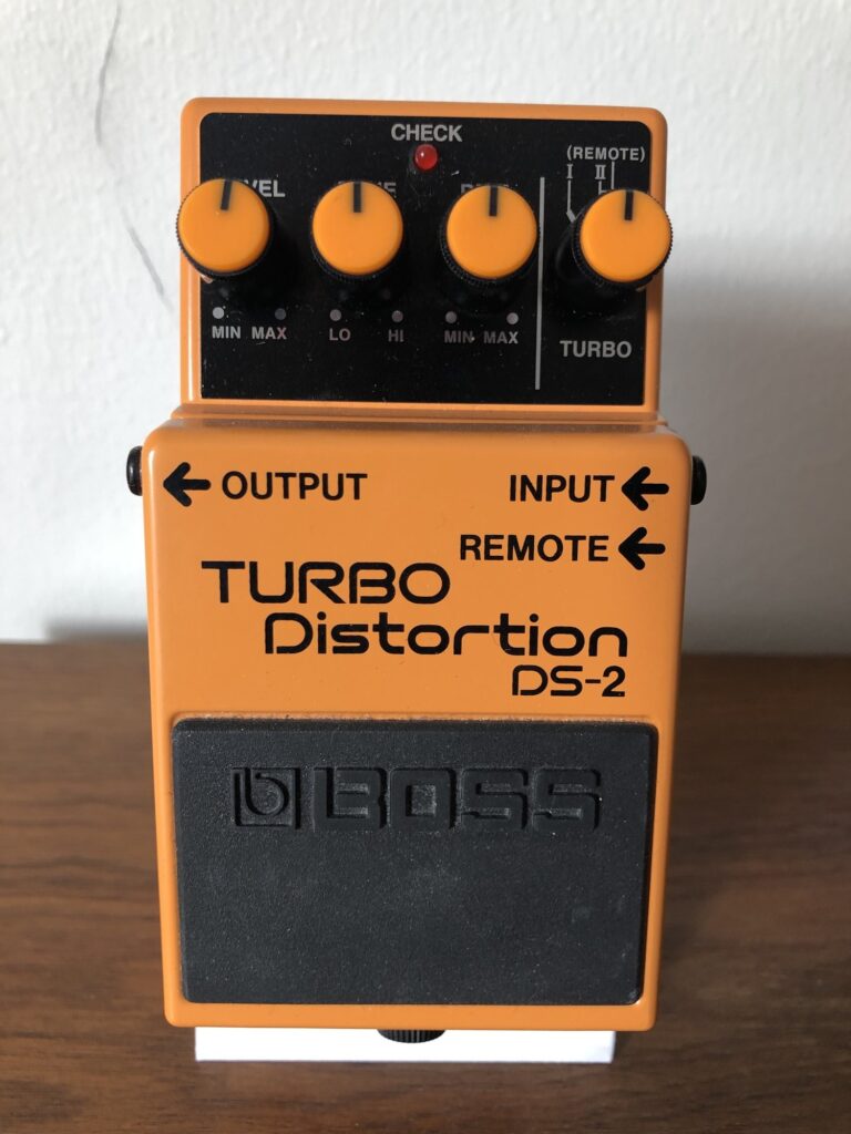 Boss DS-2 Turbo Distortion pedal.
