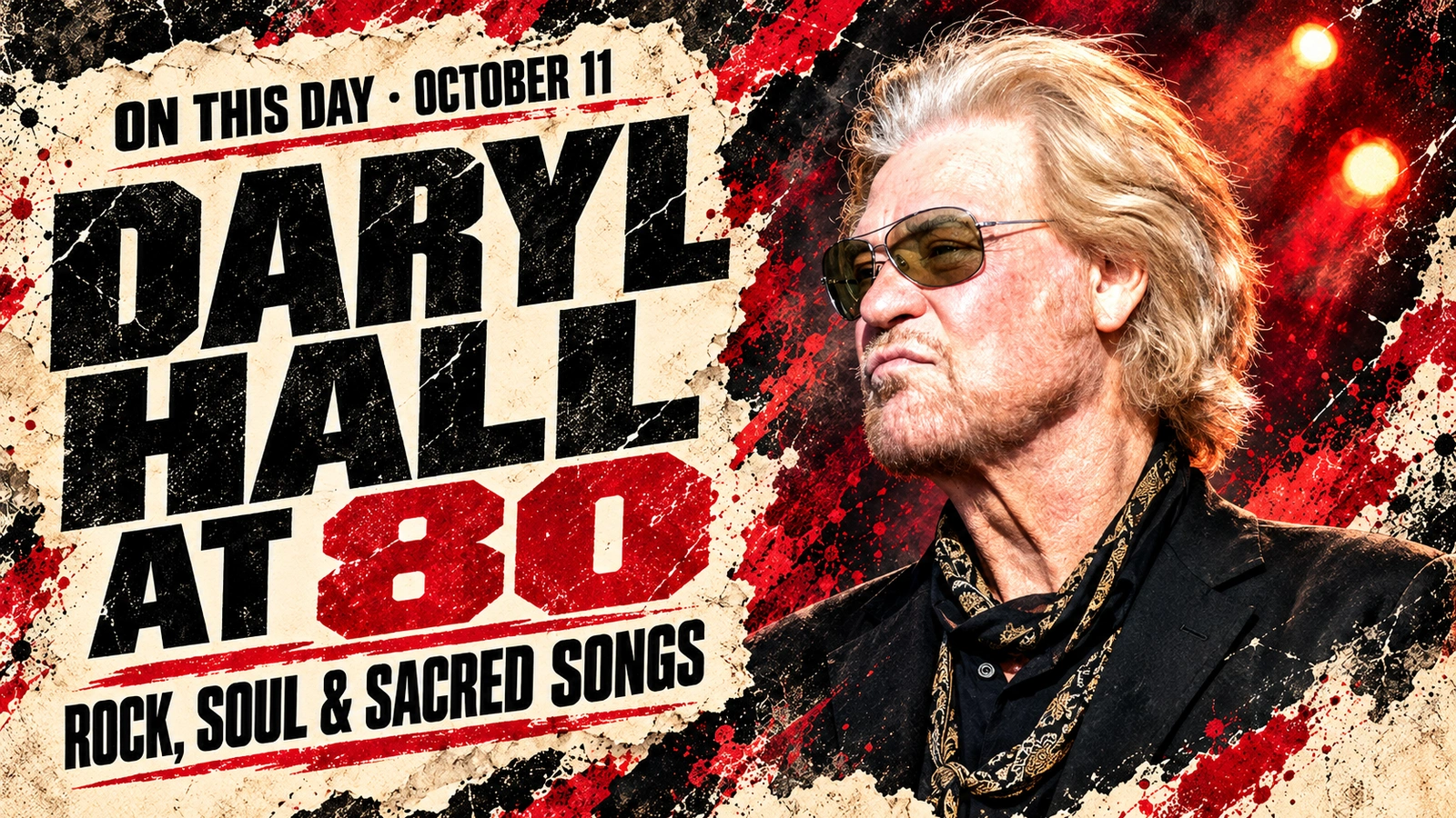 Daryl Hall in an illustrated adaptation of a July 2023 photograph, marking his 80th birthday.