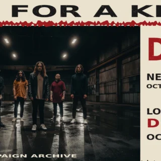 Fit For A King in an archival five-person warehouse publicity photograph distributed in 2022.