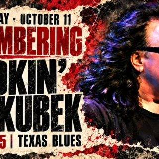 Smokin' Joe Kubek in an illustrated adaptation of a December 2006 photograph, remembering the Texas blues guitarist.
