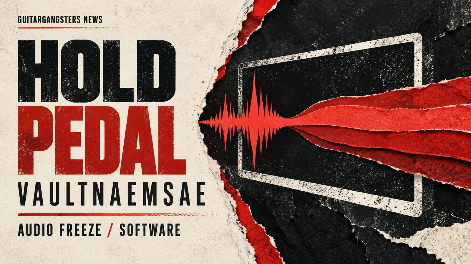 Conceptual editorial illustration of audio-freeze software Hold Pedal, not an interface screenshot.