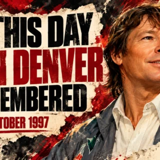 Editorial portrait illustration of John Denver, based on an archival reference.