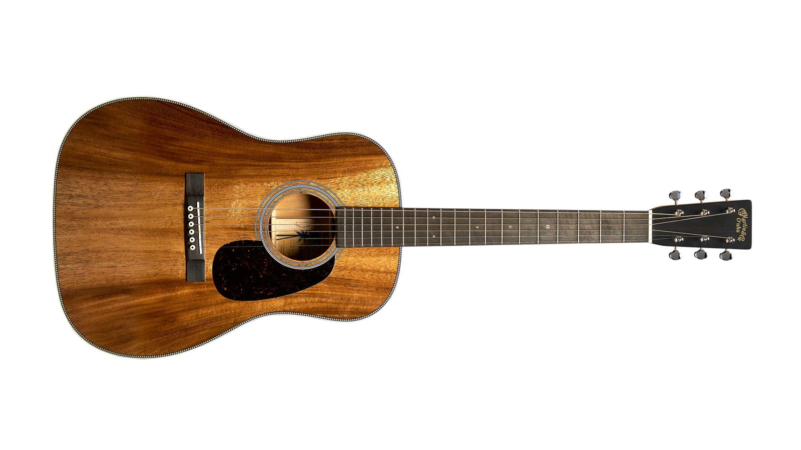 Complete Martin O’ahu HG-28K2, photographed from the front.