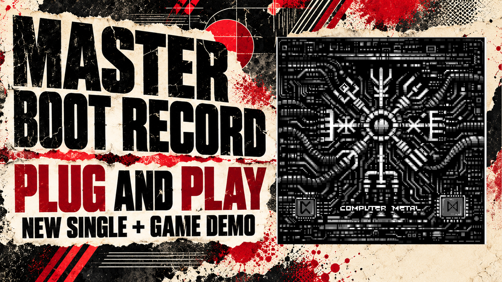 Computer Metal album artwork preserved within a Plug and Play release-news composition.