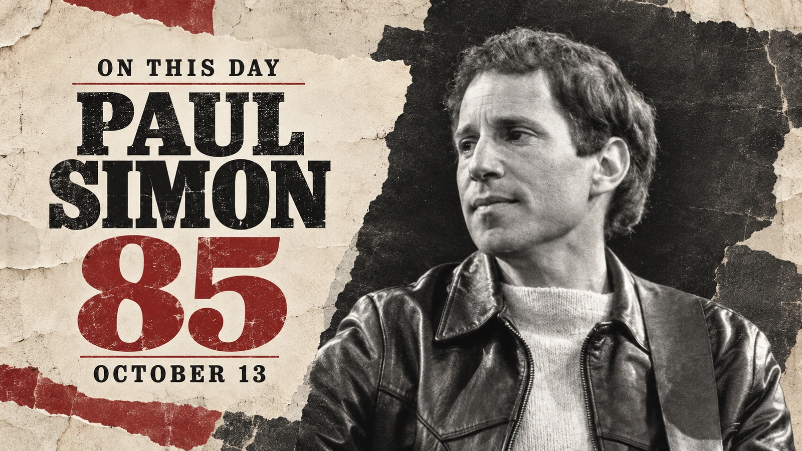 AI-assisted retrospective illustration of Paul Simon based on his documented 1982 appearance, marking his 85th birthday