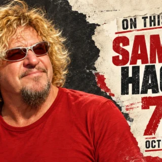 AI-assisted editorial illustration of Sammy Hagar based on his documented 2008 appearance, marking his 79th birthday