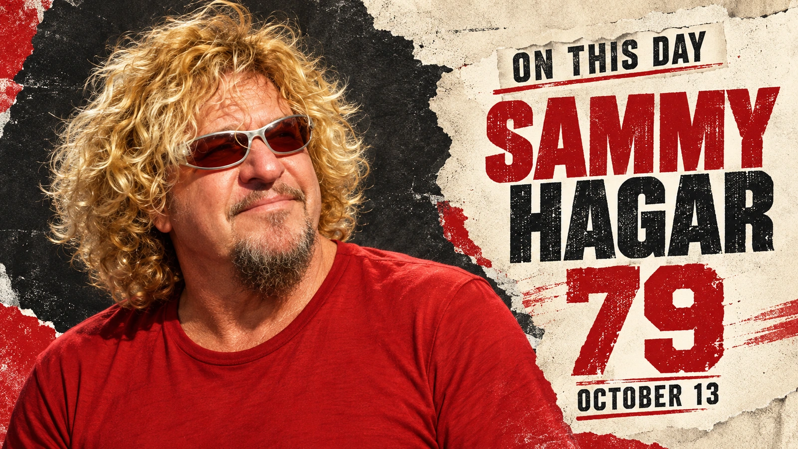 AI-assisted editorial illustration of Sammy Hagar based on his documented 2008 appearance, marking his 79th birthday