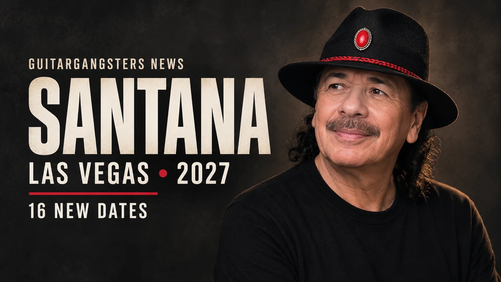 Original editorial illustration of Carlos Santana for his 2027 Las Vegas residency dates