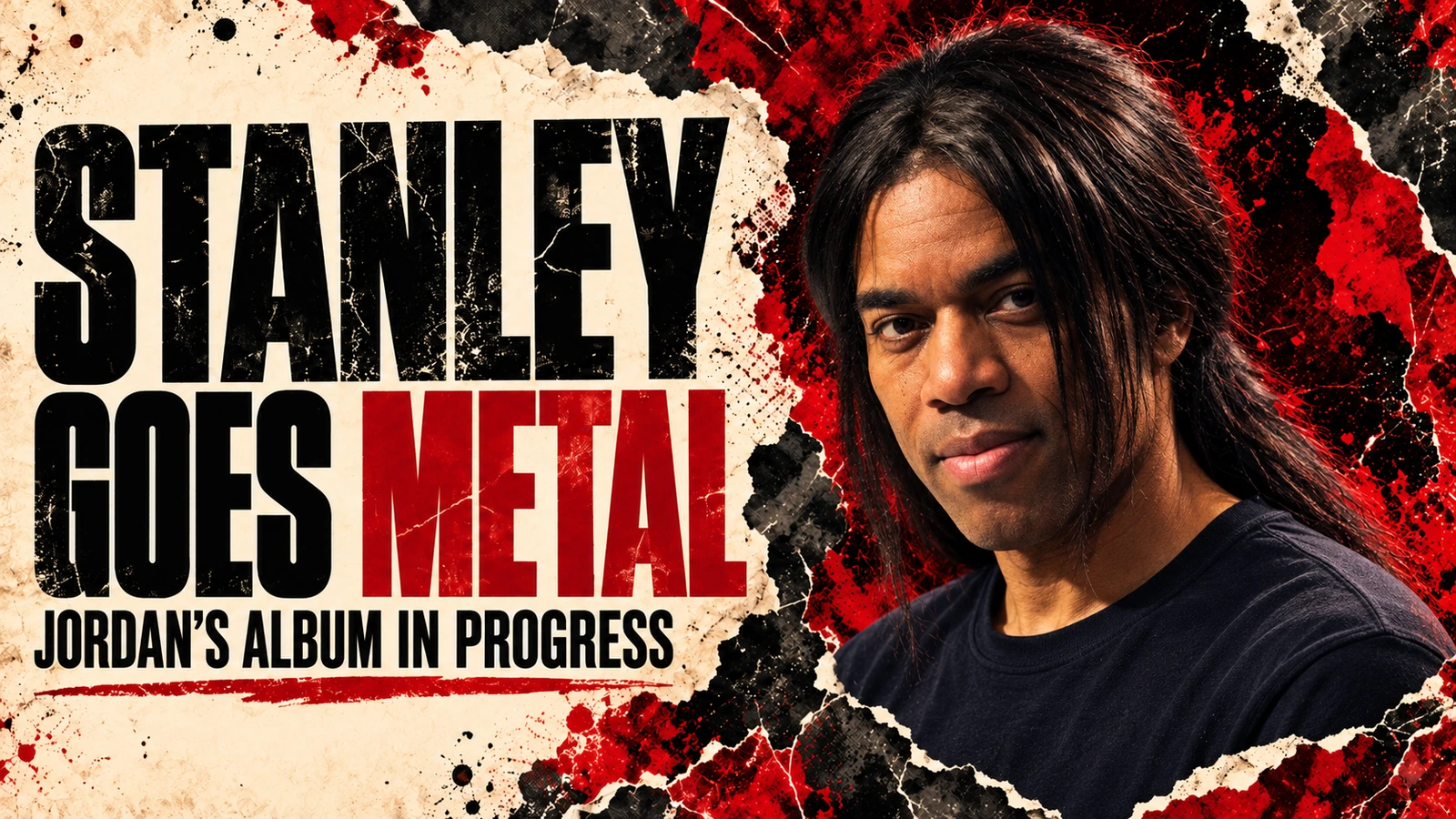 Editorial illustration of Stanley Jordan beside the words Stanley Goes Metal and Jordan's Album in Progress.