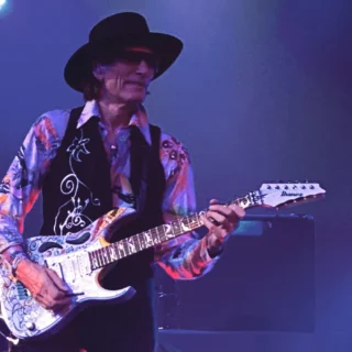 Steve Vai playing guitar with BEAT in Phoenix in September 2024