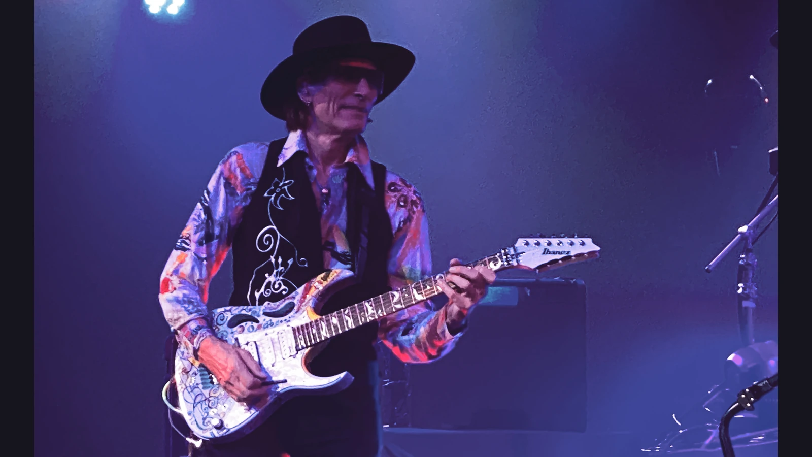 Steve Vai playing guitar with BEAT in Phoenix in September 2024