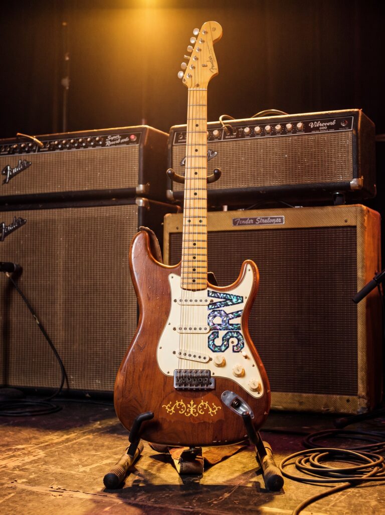 AI-generated reconstruction of Stevie Ray Vaughan's Lenny, based on reference photos; not a photograph.