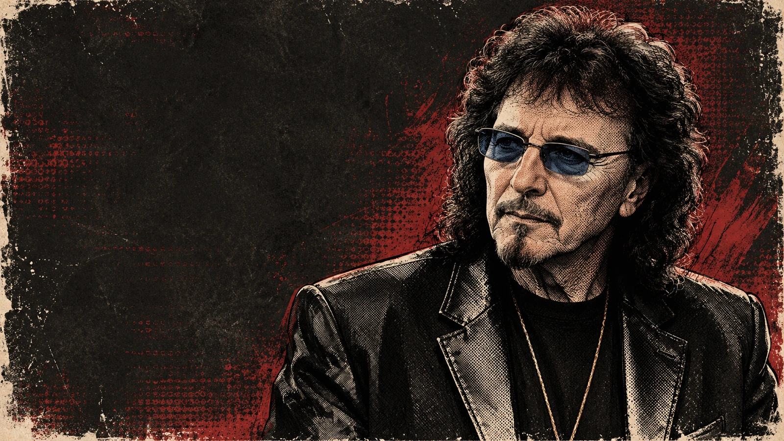 Editorial illustration of Tony Iommi for the Stormwatcher single