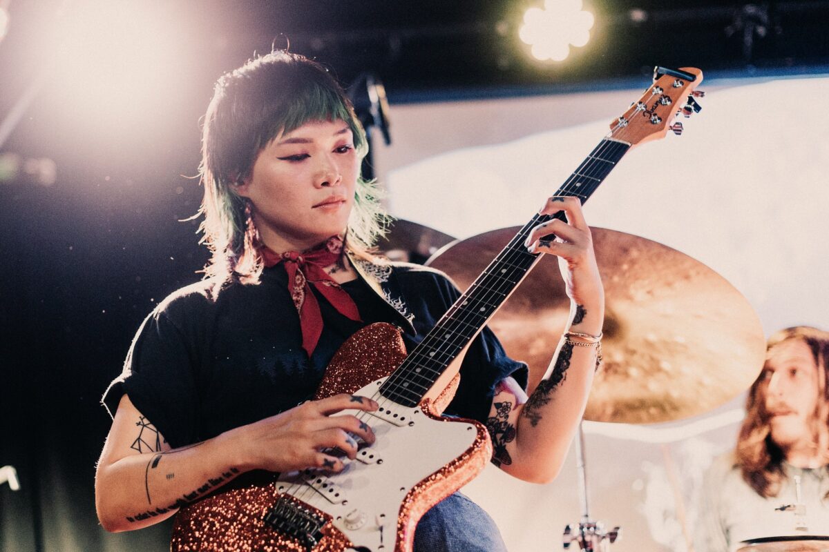 Yvette Young performing with Covet in Hamden, Connecticut, in 2022.